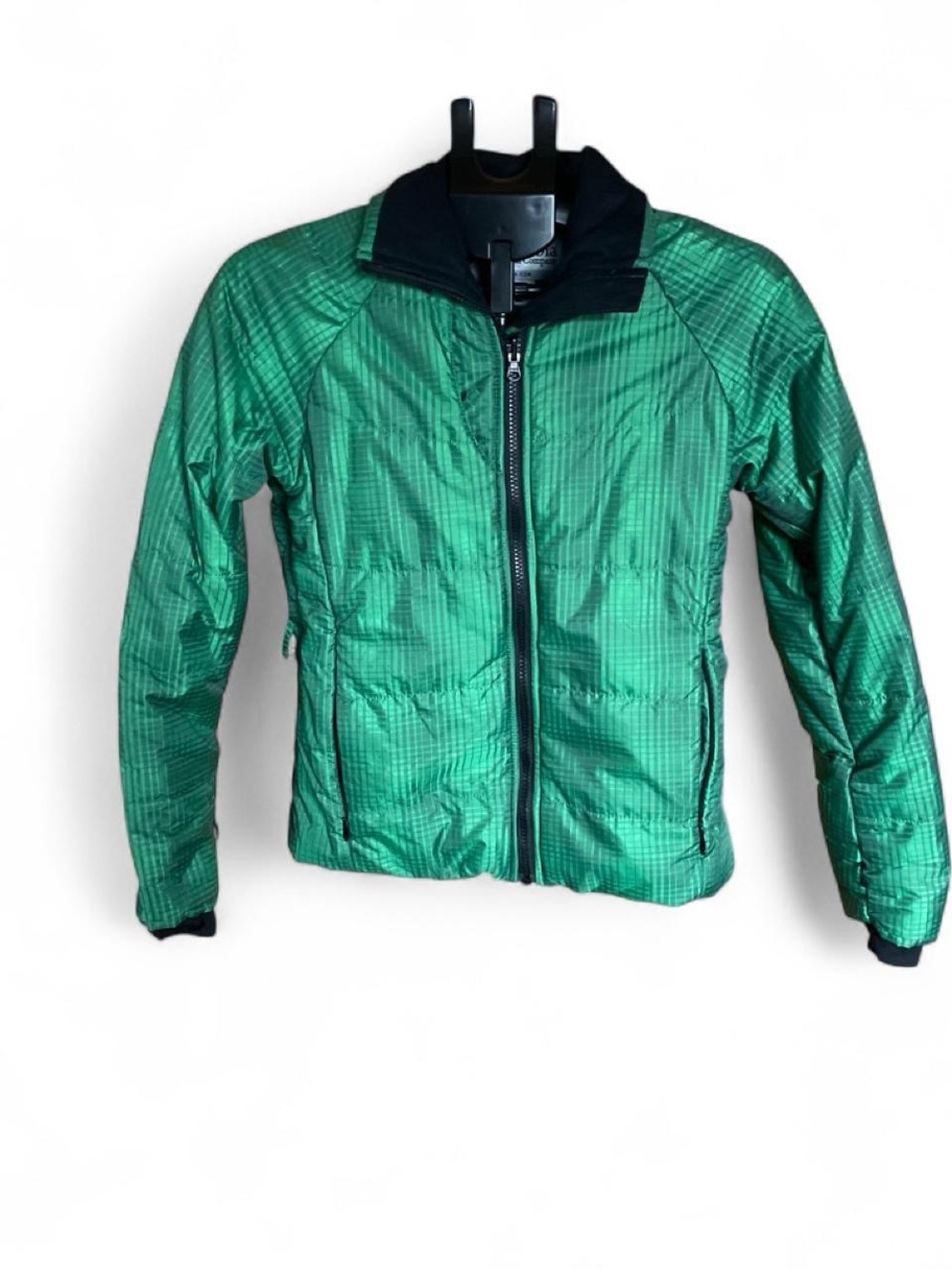 Women's Green Quilted Puffer Jacket with Zip Front